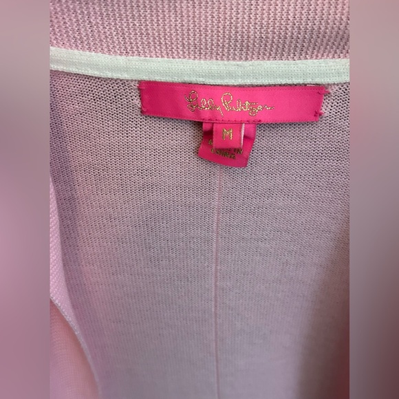 EUC Lilly Pulitzer Light Beautiful Pink Open Cardigan, Size Medium. - Picture 3 of 14
